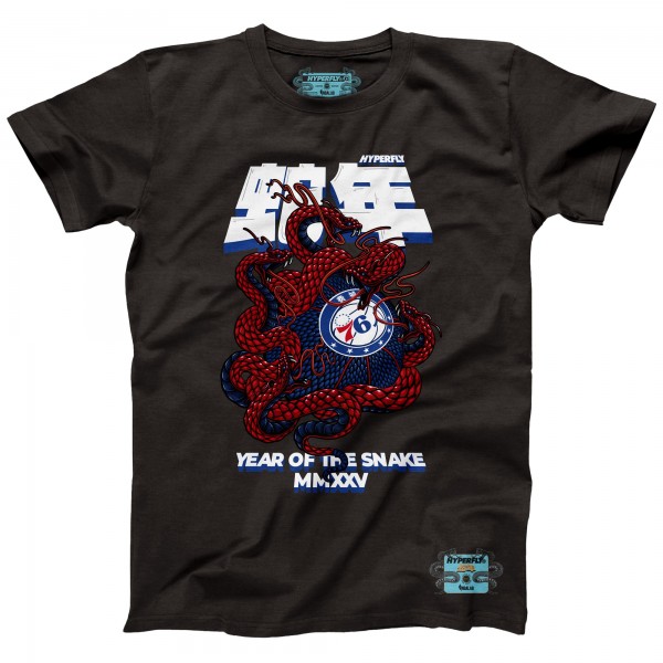 Unisex Philadelphia 76ers NBALab x Hyperfly Heather Black Year of the Snake Lunar New Year Collection T-Shirt