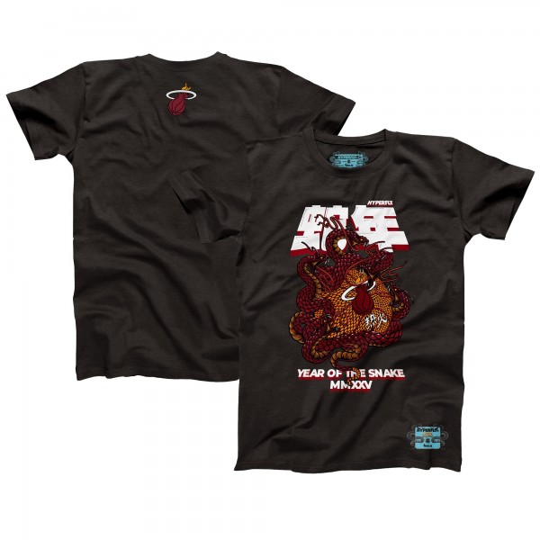 Unisex Miami Heat NBALab x Hyperfly Heather Black Year of the Snake Lunar New Year Collection T-Shirt