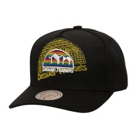 Бейсболка Denver Nuggets Mitchell & Ness Black Tilted Pro Pinch