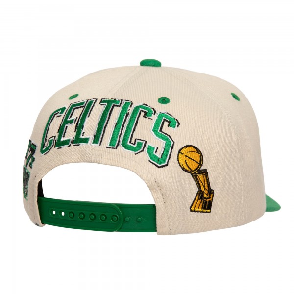 Boston Celtics Mitchell & Ness Cream/Kelly Green 17x NBA Champions Soul Legacy Defined Pro Crown Snapback Hat