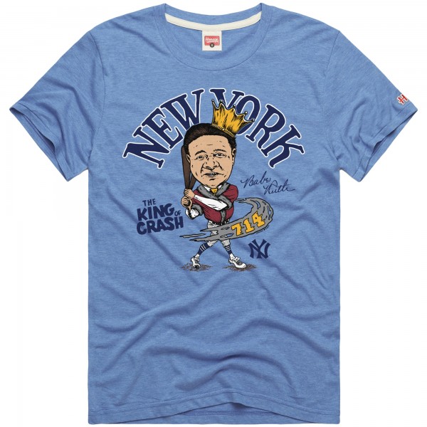 New York Yankees Babe Ruth Homage Light Blue Graphic Player T-Shirt