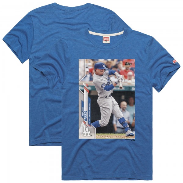 Los Angeles Dodgers Mookie Betts Homage Royal 2020 Topps Baseball Card Player T-Shirt