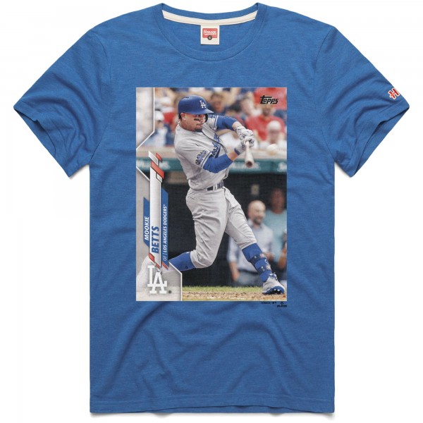 Los Angeles Dodgers Mookie Betts Homage Royal 2020 Topps Baseball Card Player T-Shirt