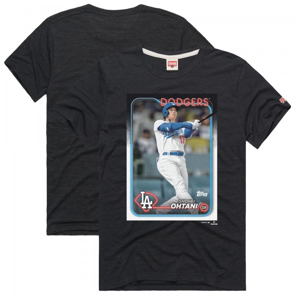 Los Angeles Dodgers Shohei Ohtani Homage Charcoal 2024 Topps Baseball Card Player T-Shirt