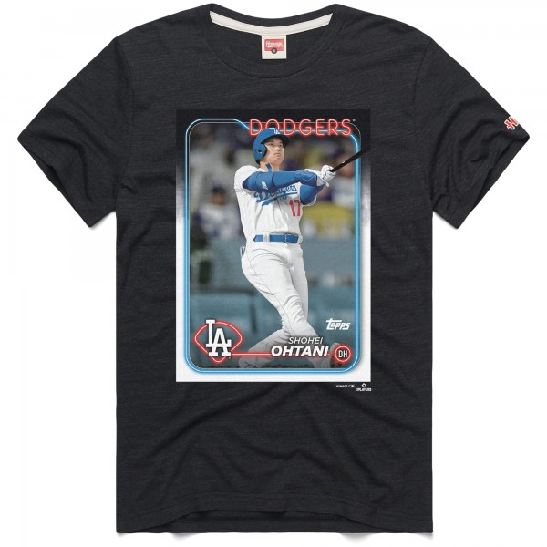Los Angeles Dodgers Shohei Ohtani Homage Charcoal 2024 Topps Baseball Card Player T-Shirt