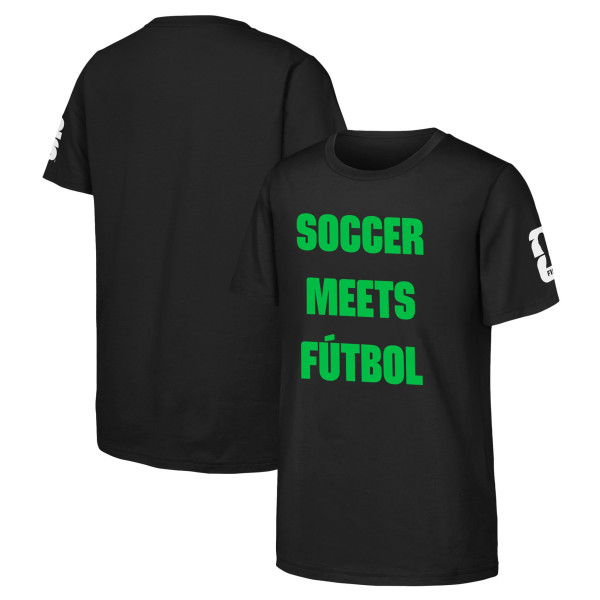 Подростковая FIFA World Cup 2026 Soccer Meets Futbol T-Shirt - Black