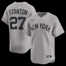 New York Yankees Giancarlo Stanton Nike Gray Road Limited Jersey