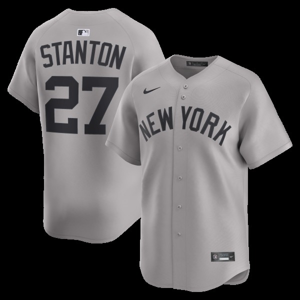 New York Yankees Giancarlo Stanton Nike Gray Road Limited Jersey