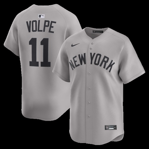 Джерси New York Yankees Anthony Volpe Nike Gray Road Limited Player