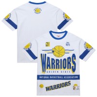Unisex Golden State Warriors Mitchell & Ness White Hardwood Classics Vintage Team Origins Premium T-Shirt