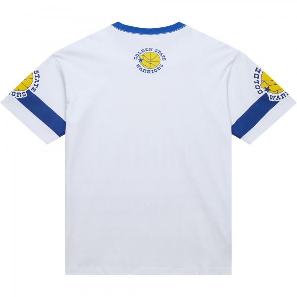Unisex Golden State Warriors Mitchell & Ness White Hardwood Classics Vintage Team Origins Premium T-Shirt