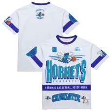 Футболка Unisex Charlotte Hornets Mitchell & Ness White Hardwood Classics Vintage Team Origins Premium