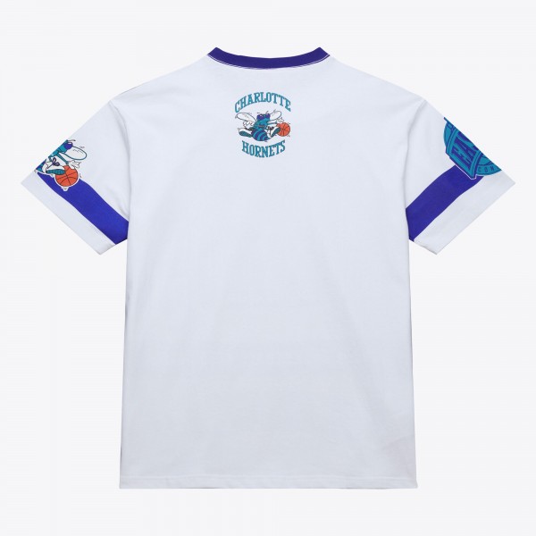 Футболка Unisex Charlotte Hornets Mitchell & Ness White Hardwood Classics Vintage Team Origins Premium