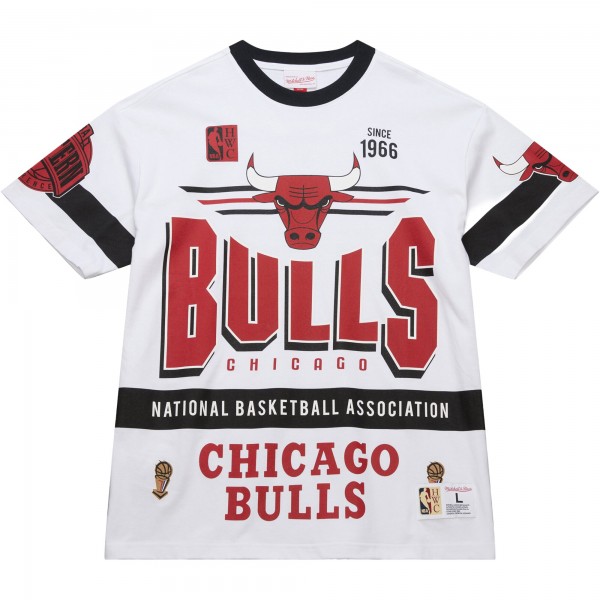 Футболка Unisex Chicago Bulls Mitchell & Ness White Hardwood Classics Vintage Team Origins Premium