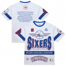 Unisex Philadelphia 76ers Mitchell & Ness White Hardwood Classics Vintage Team Origins Premium T-Shirt