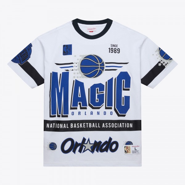 Unisex Orlando Magic Mitchell & Ness White Hardwood Classics Vintage Team Origins Premium T-Shirt