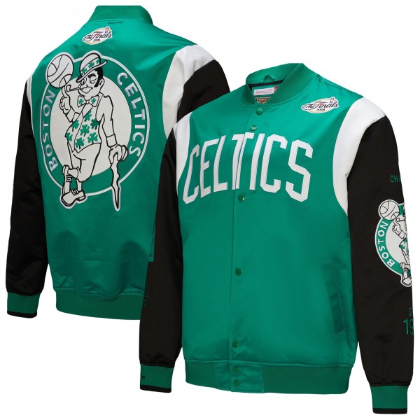 Unisex Boston Celtics Mitchell & Ness Kelly Green Vintage Team Origins Satin Full-Snap Jacket