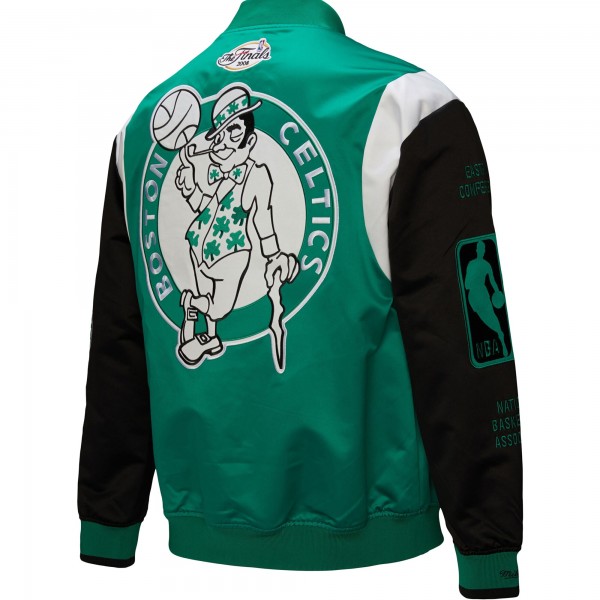 Unisex Boston Celtics Mitchell & Ness Kelly Green Vintage Team Origins Satin Full-Snap Jacket