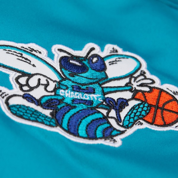 Куртка на кнопках Unisex Charlotte Hornets Mitchell & Ness Teal Vintage Team Origins Satin
