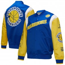 Куртка на кнопках Unisex Golden State Warriors Mitchell & Ness Royal Vintage Team Origins Satin