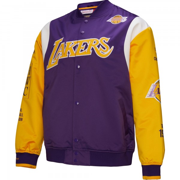 Unisex Los Angeles Lakers Mitchell & Ness Purple Vintage Team Origins Satin Full-Snap Jacket