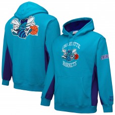 Толстовка Charlotte Hornets Mitchell & Ness Teal Hardwood Classics Team Origins Fleece