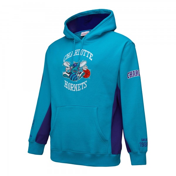Толстовка Charlotte Hornets Mitchell & Ness Teal Hardwood Classics Team Origins Fleece