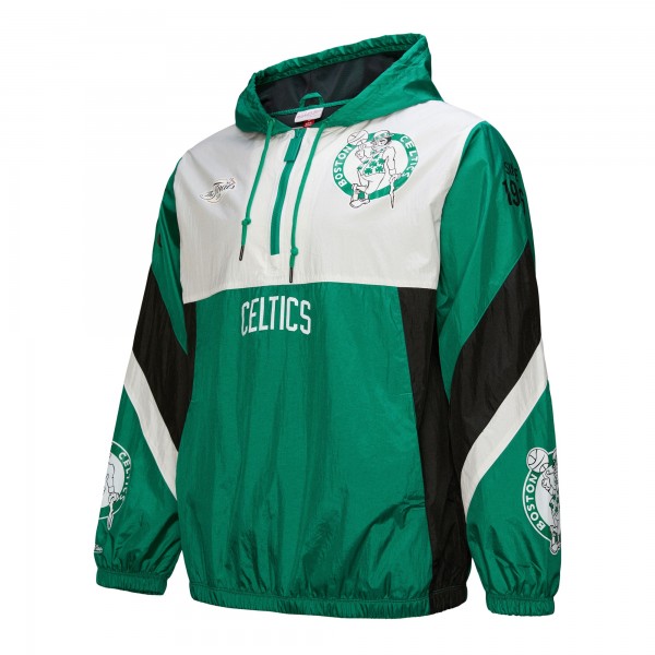 Boston Celtics Mitchell & Ness Kelly Green Hardwood Classics Team Origins Anorak Quarter-Zip Windbreaker Jacket