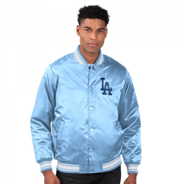 Los Angeles Dodgers Starter Light Blue Locker Room Satin Full-Snap Varsity Jacket