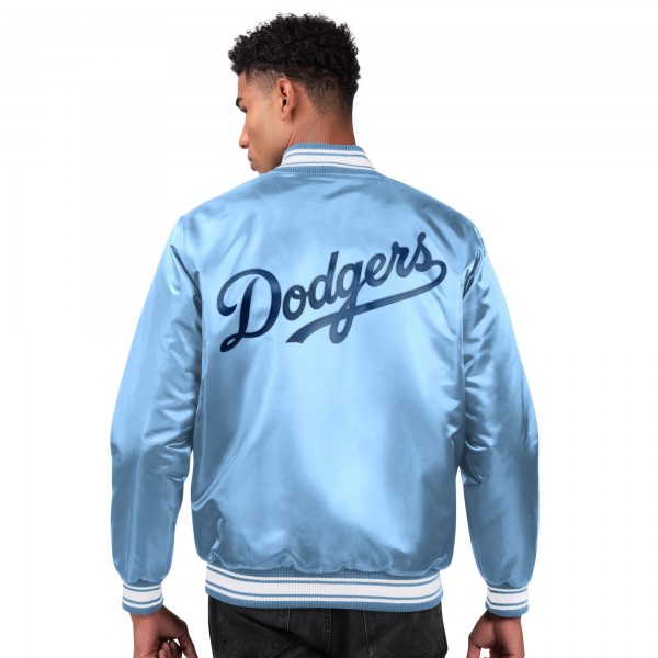 Los Angeles Dodgers Starter Light Blue Locker Room Satin Full-Snap Varsity Jacket