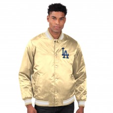 Los Angeles Dodgers Starter Tan Locker Room Satin Full-Snap Varsity Jacket