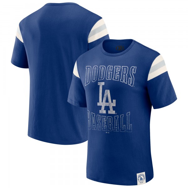 Los Angeles Dodgers Darius Rucker Collection by Fanatics Royal Distressed Sleeve Stripe T-Shirt