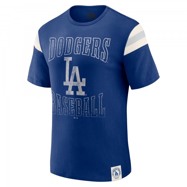 Los Angeles Dodgers Darius Rucker Collection by Fanatics Royal Distressed Sleeve Stripe T-Shirt