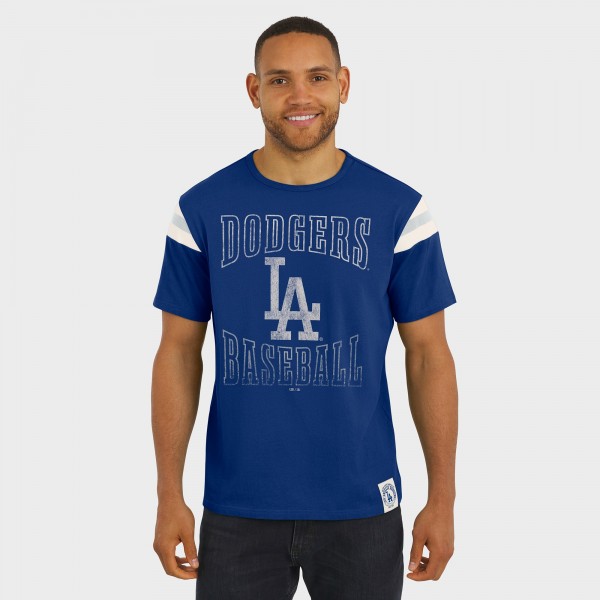 Los Angeles Dodgers Darius Rucker Collection by Fanatics Royal Distressed Sleeve Stripe T-Shirt
