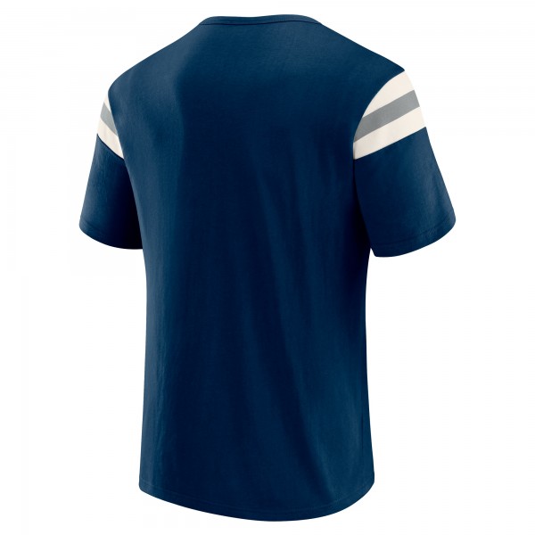 New York Yankees Darius Rucker Collection by Fanatics Navy Distressed Sleeve Stripe T-Shirt