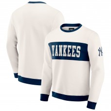 Кофта New York Yankees Darius Rucker Collection by Fanatics Cream Colorblock Crewneck