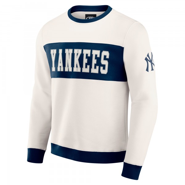 Кофта New York Yankees Darius Rucker Collection by Fanatics Cream Colorblock Crewneck