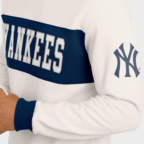 Кофта New York Yankees Darius Rucker Collection by Fanatics Cream Colorblock Crewneck