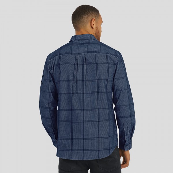 Рубашка на кнопках New York Yankees Darius Rucker Collection by Fanatics Navy Thin Wale Corduroy Plaid