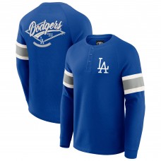 Los Angeles Dodgers Darius Rucker Collection by Fanatics Royal Waffle-Knit Raglan Long Sleeve Henley T-Shirt