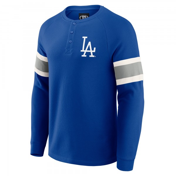 Los Angeles Dodgers Darius Rucker Collection by Fanatics Royal Waffle-Knit Raglan Long Sleeve Henley T-Shirt