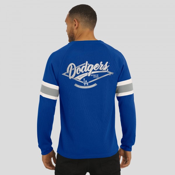 Los Angeles Dodgers Darius Rucker Collection by Fanatics Royal Waffle-Knit Raglan Long Sleeve Henley T-Shirt
