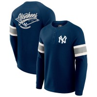 New York Yankees Darius Rucker Collection by Fanatics Navy Waffle-Knit Raglan Long Sleeve Henley T-Shirt