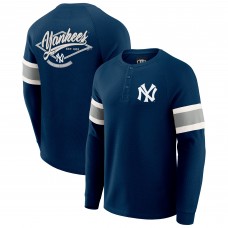 New York Yankees Darius Rucker Collection by Fanatics Navy Waffle-Knit Raglan Long Sleeve Henley T-Shirt
