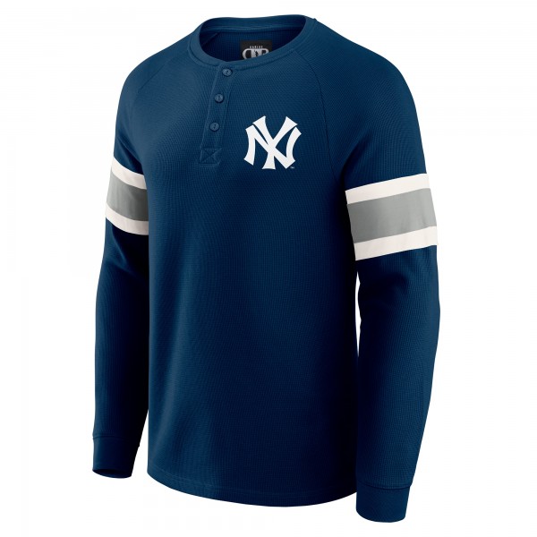 New York Yankees Darius Rucker Collection by Fanatics Navy Waffle-Knit Raglan Long Sleeve Henley T-Shirt