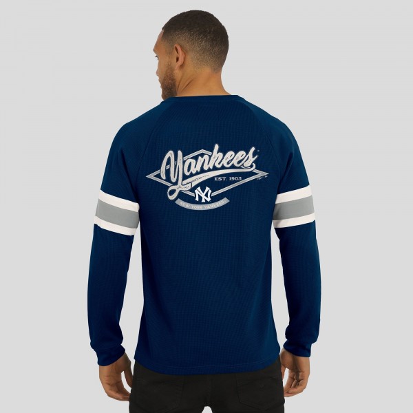 New York Yankees Darius Rucker Collection by Fanatics Navy Waffle-Knit Raglan Long Sleeve Henley T-Shirt