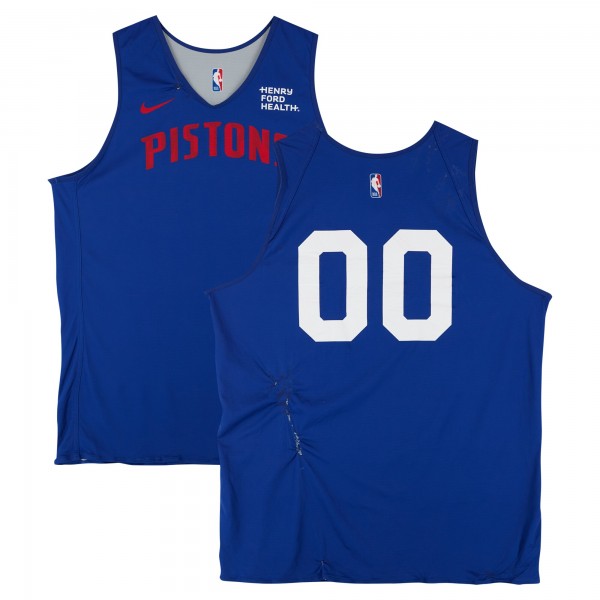 Ron Holland II Detroit Pistons Fanatics Authentic Practice-Used #00 Blue/Gray Nike Reversible Jersey from the 2024-25 NBA Season - Size XLT
