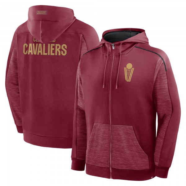 Cleveland Cavaliers Fanatics Wine Back Door Cut Play Defender Full-Zip Hoodie