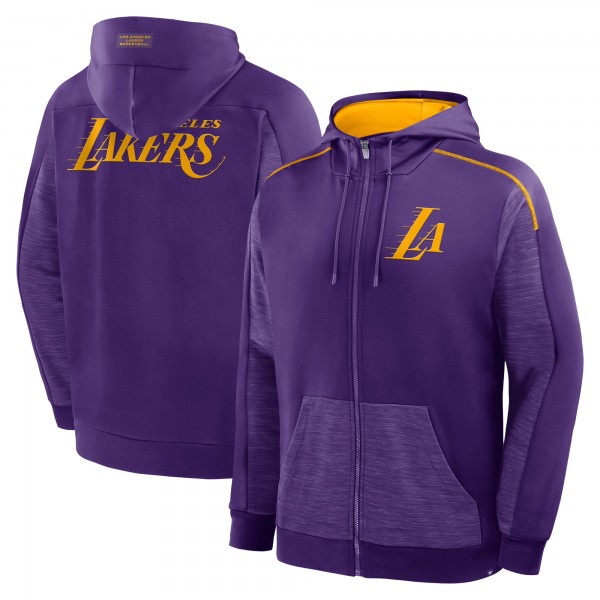 Толстовка на молнии Los Angeles Lakers Fanatics Purple Back Door Cut Play Defender