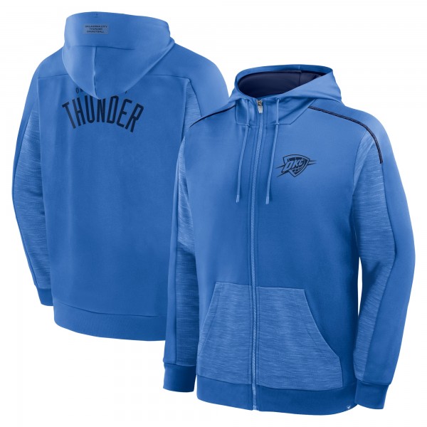 Толстовка на молнии Oklahoma City Thunder Fanatics Blue Back Door Cut Play Defender